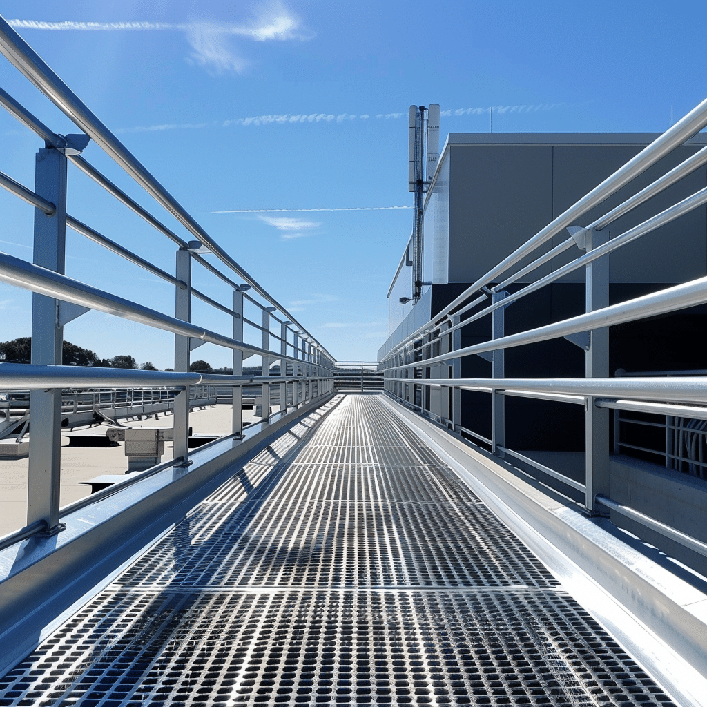 elevated walkway on commercial roof